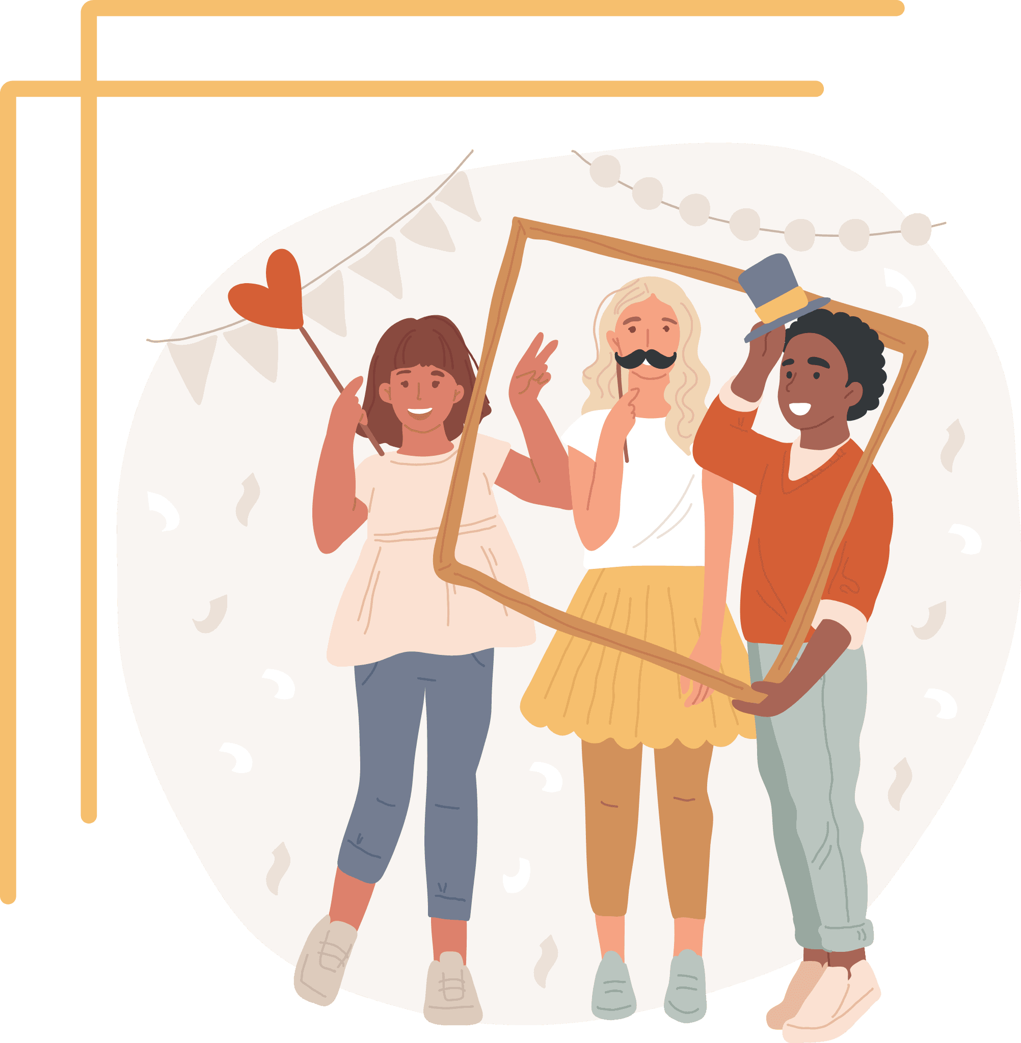 Wedding photo booth setup details